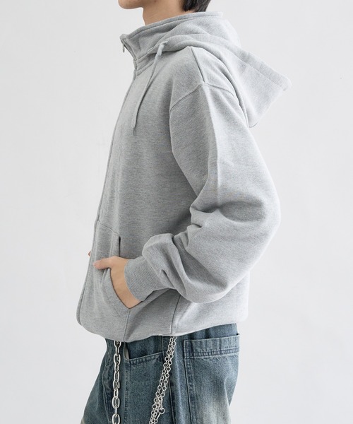 EPNK（イーピーエヌケー）の「Standneck-Zip Hoodie / スタンドネックジップフーディ（パーカー・メンズ・杢グレー/ブラック・SMALL/MEDIUM/LARGE）」の8枚目の写真