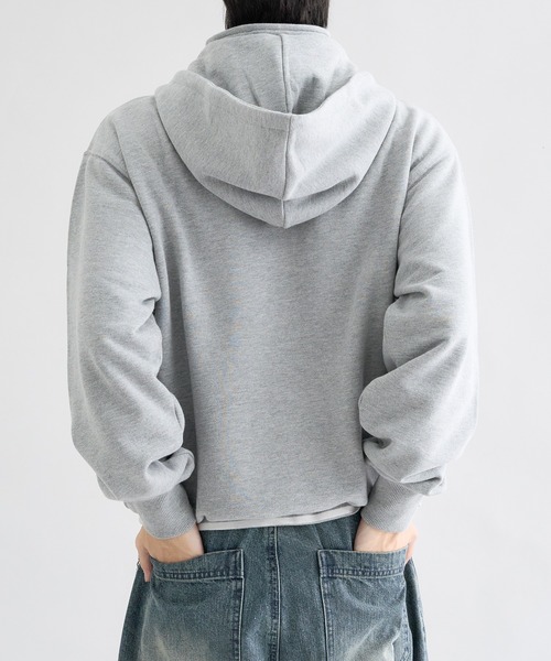 EPNK（イーピーエヌケー）の「Standneck-Zip Hoodie / スタンドネックジップフーディ（パーカー・メンズ・杢グレー/ブラック・SMALL/MEDIUM/LARGE）」の7枚目の写真