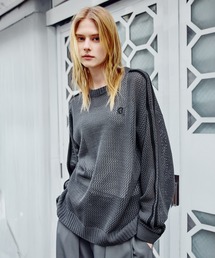 メンズのニット/セーター（グレー/灰色系・ライン柄）ファッション通販