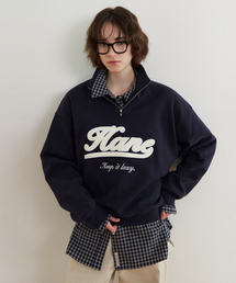 HANE（ハネ）の「[キモVER][THE H] クラシックハーフジップ_Navy（パーカー）」