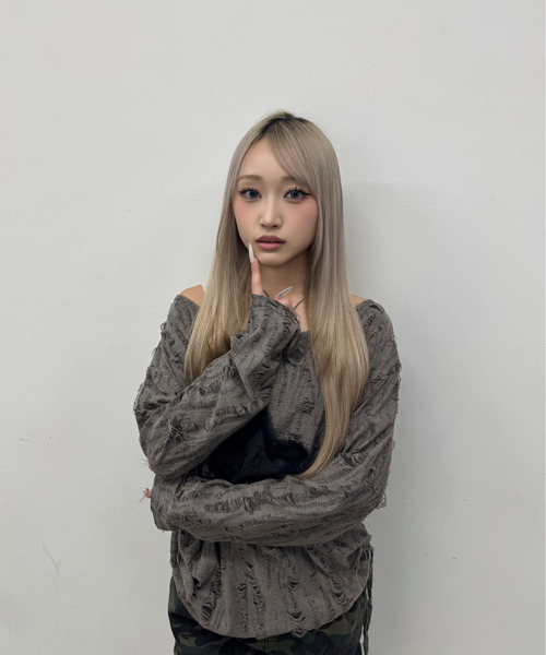 DAESE TOKYO(デセトウキョウ)の「『DAESE TOKYO/デセトウキョウ』スターデザインダメージトップス(Tシャツ/カットソー・レディース・グレー/ホワイト・M)」の11枚目の写真