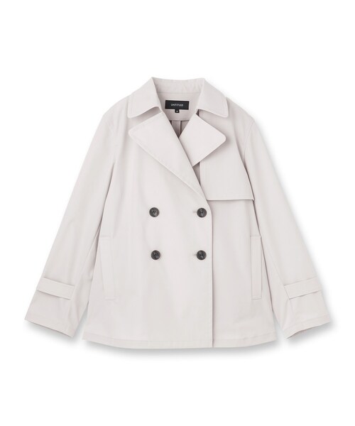 UNTITLED(アンタイトル)の「【定番人気/はっ水/洗える】タスランショートトレンチコート(トレンチコート・レディース・ベージュ/ネイビー/ベージュ系5/ライトグレー系9/グレー系8・00/01/02/03/04/42/44/46/48/50)」の6枚目の写真