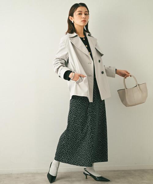 UNTITLED(アンタイトル)の「【定番人気/はっ水/洗える】タスランショートトレンチコート(トレンチコート・レディース・ベージュ/ネイビー/ベージュ系5/ライトグレー系9/グレー系8・00/01/02/03/04/42/44/46/48/50)」の7枚目の写真