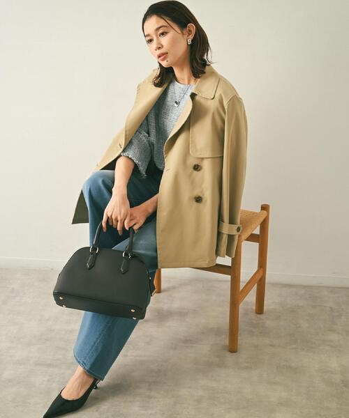 UNTITLED(アンタイトル)の「【定番人気/はっ水/洗える】タスランショートトレンチコート(トレンチコート・レディース・ベージュ/ネイビー/ベージュ系5/ライトグレー系9/グレー系8・00/01/02/03/04/42/44/46/48/50)」の13枚目の写真