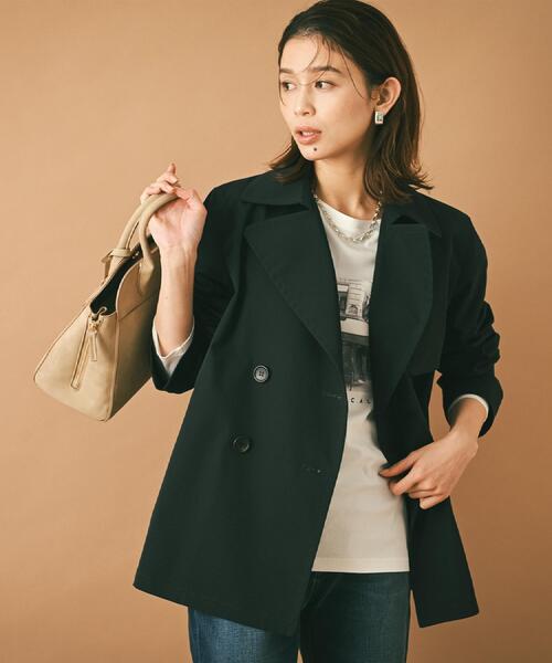 UNTITLED(アンタイトル)の「【定番人気/はっ水/洗える】タスランショートトレンチコート(トレンチコート・レディース・ベージュ/ネイビー/ベージュ系5/ライトグレー系9/グレー系8・00/01/02/03/04/42/44/46/48/50)」の19枚目の写真