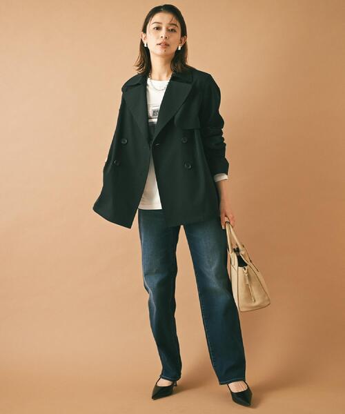 UNTITLED(アンタイトル)の「【定番人気/はっ水/洗える】タスランショートトレンチコート(トレンチコート・レディース・ベージュ/ネイビー/ベージュ系5/ライトグレー系9/グレー系8・00/01/02/03/04/42/44/46/48/50)」の20枚目の写真