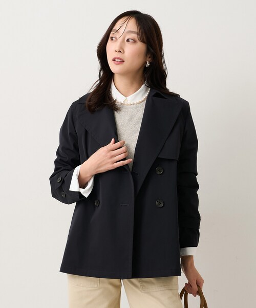 UNTITLED(アンタイトル)の「【定番人気/はっ水/洗える】タスランショートトレンチコート(トレンチコート・レディース・ベージュ/ネイビー/ベージュ系5/ライトグレー系9/グレー系8・00/01/02/03/04/42/44/46/48/50)」の21枚目の写真