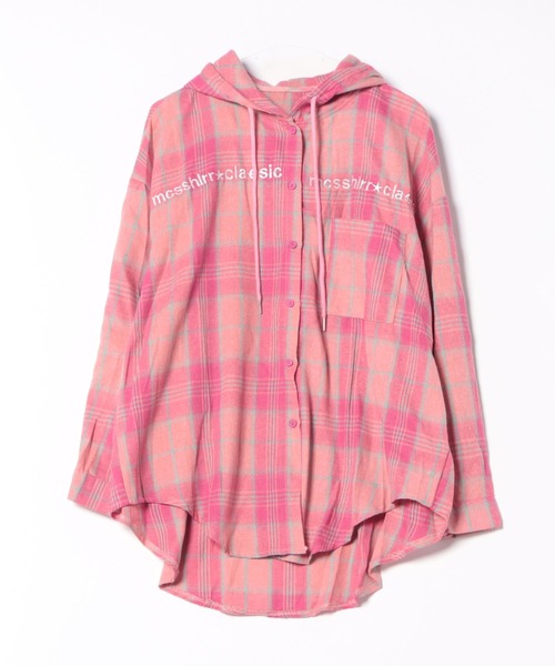 ViViDAY(ビビデー)の「フロント刺しゅうビッグシルエットフードチェック柄シャツ(シャツ/ブラウス・レディース・ブルー/イエロー/ピンク・M)」の11枚目の写真
