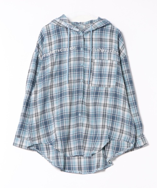 ViViDAY(ビビデー)の「フロント刺しゅうビッグシルエットフードチェック柄シャツ(シャツ/ブラウス・レディース・ブルー/イエロー/ピンク・M)」の13枚目の写真