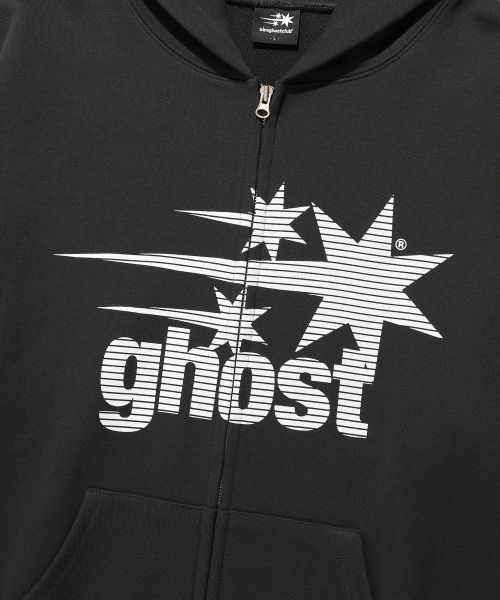 NICE GHOST CLUB(ナイスゴーストクラブ)の「GHOST 3STAR HOODIE ZIP UP_CHARCOAL(NG2FSUM483A)(パーカー・レディース・その他・S/M/L)」の4枚目の写真