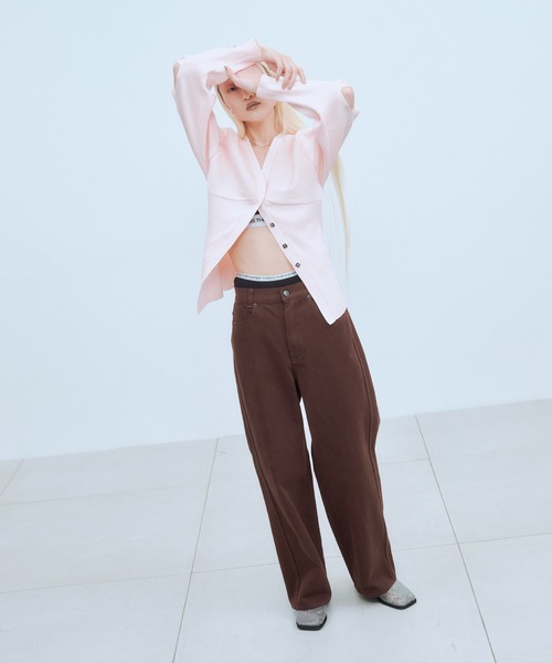 THINGS THAT MATTER（シングス ザット マター）の「CHAOS PATTERNED KNIT / カオス パターン ニット（カーディガン/ボレロ・レディース・ブラック/ピンク/グリーン・FREE）」の7枚目の写真