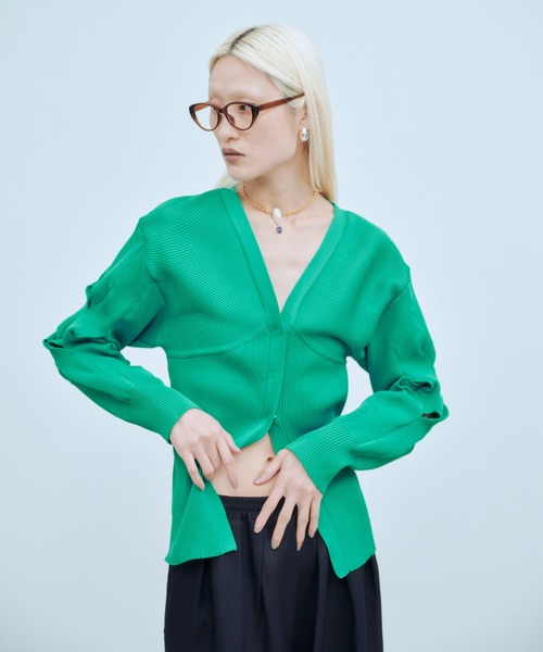 THINGS THAT MATTER（シングス ザット マター）の「CHAOS PATTERNED KNIT / カオス パターン ニット（カーディガン/ボレロ・レディース・ブラック/ピンク/グリーン・FREE）」の8枚目の写真