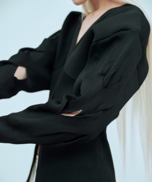 THINGS THAT MATTER（シングス ザット マター）の「CHAOS PATTERNED KNIT / カオス パターン ニット（カーディガン/ボレロ・レディース・ブラック/ピンク/グリーン・FREE）」の17枚目の写真