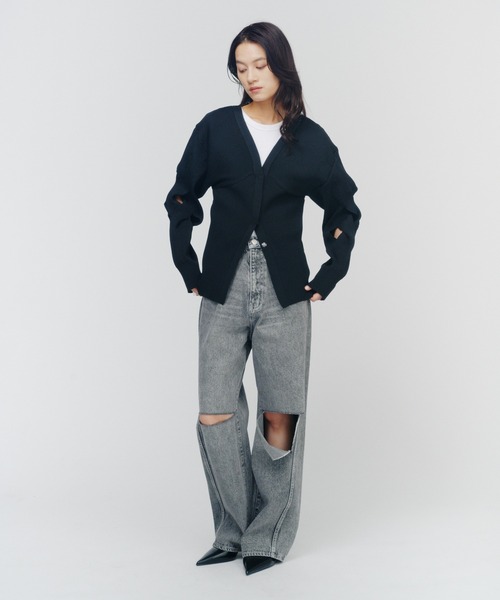 THINGS THAT MATTER（シングス ザット マター）の「CHAOS PATTERNED KNIT / カオス パターン ニット（カーディガン/ボレロ・レディース・ブラック/ピンク/グリーン・FREE）」の22枚目の写真