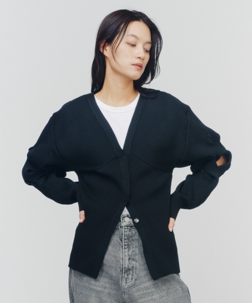 THINGS THAT MATTER（シングス ザット マター）の「CHAOS PATTERNED KNIT / カオス パターン ニット（カーディガン/ボレロ・レディース・ブラック/ピンク/グリーン・FREE）」の20枚目の写真