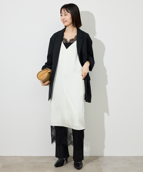 SLOBE IENA(スローブイエナ)の「《WEB限定/追加》PE SHARK ビックジャケット(テーラードジャケット・レディース・ブラック/ベージュ・FREE)」の6枚目の写真