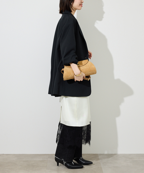 SLOBE IENA(スローブイエナ)の「《WEB限定/追加》PE SHARK ビックジャケット(テーラードジャケット・レディース・ブラック/ベージュ・FREE)」の7枚目の写真