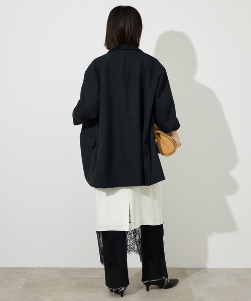 SLOBE IENA(スローブイエナ)の「《WEB限定/追加》PE SHARK ビックジャケット(テーラードジャケット・レディース・ブラック/ベージュ・FREE)」の8枚目の写真