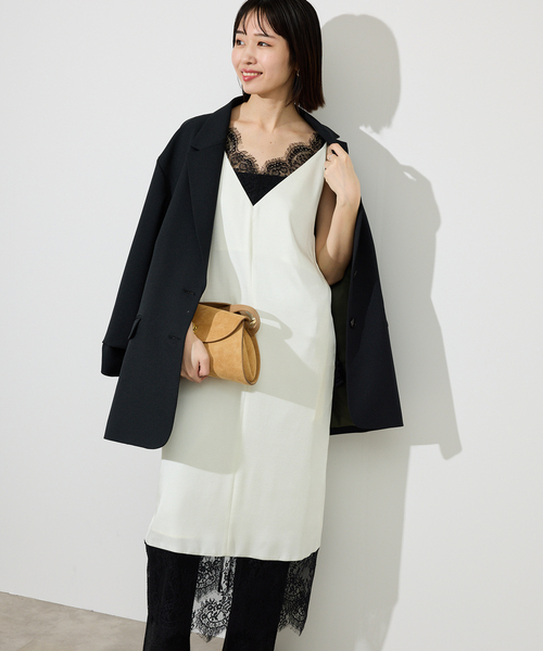 SLOBE IENA(スローブイエナ)の「《WEB限定/追加》PE SHARK ビックジャケット(テーラードジャケット・レディース・ブラック/ベージュ・FREE)」の9枚目の写真