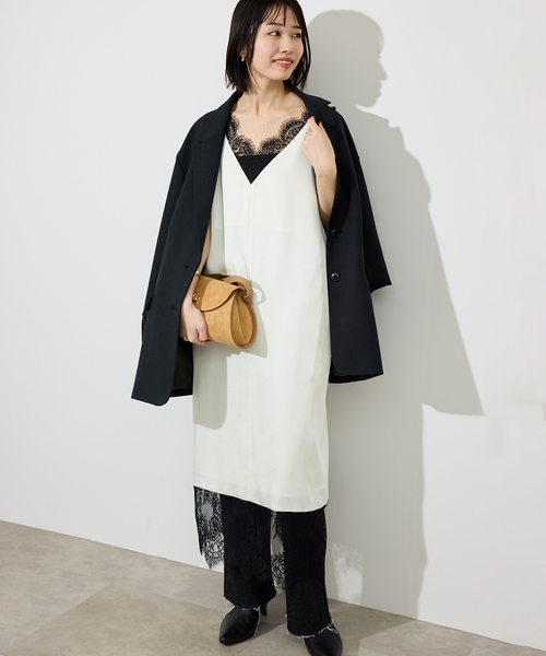 SLOBE IENA(スローブイエナ)の「《WEB限定/追加》PE SHARK ビックジャケット(テーラードジャケット・レディース・ブラック/ベージュ・FREE)」の10枚目の写真