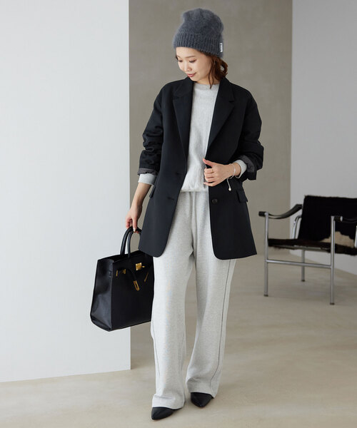 SLOBE IENA（スローブイエナ）の「《WEB限定/追加》PE SHARK ビックジャケット（テーラードジャケット・レディース・ベージュ/ブラック・FREE）」の22枚目の写真