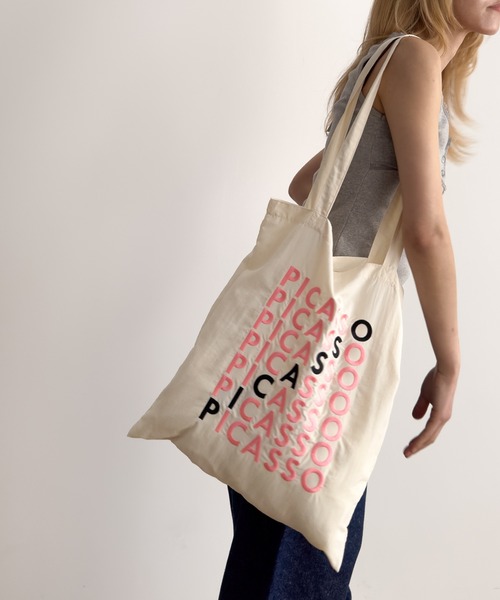 CANAL JEAN（キャナルジーン）の「NOT OEM　PICASSO ラインロゴトートバッグ（トートバッグ・レディース・パープル/グリーン/アイボリー・ONE SIZE）」の2枚目の写真