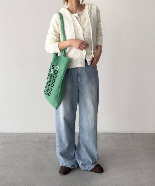 CANAL JEAN（キャナルジーン）の「NOT OEM　PICASSO ラインロゴトートバッグ（トートバッグ・レディース・パープル/グリーン/アイボリー・ONE SIZE）」の14枚目の写真