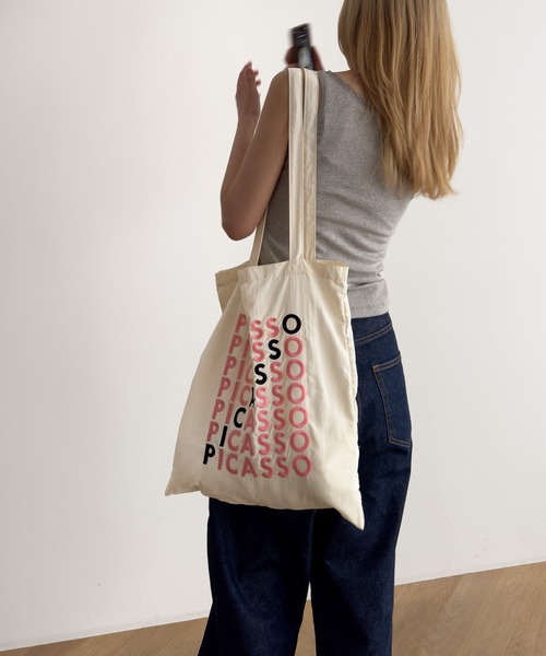 CANAL JEAN（キャナルジーン）の「NOT OEM　PICASSO ラインロゴトートバッグ（トートバッグ・レディース・パープル/グリーン/アイボリー・ONE SIZE）」の11枚目の写真