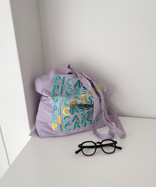 CANAL JEAN（キャナルジーン）の「NOT OEM　PICASSO ラインロゴトートバッグ（トートバッグ・レディース・パープル/グリーン/アイボリー・ONE SIZE）」の15枚目の写真