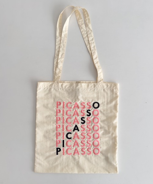 CANAL JEAN（キャナルジーン）の「NOT OEM　PICASSO ラインロゴトートバッグ（トートバッグ・レディース・パープル/グリーン/アイボリー・ONE SIZE）」の5枚目の写真