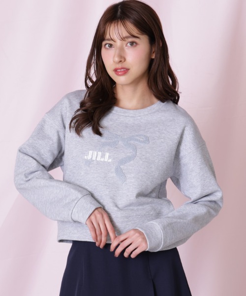 JILL by JILL STUART（ジルバイジルスチュアート）の「サガラ刺繍リボンロゴスウェット（スウェット・レディース・ネイビー/グレー/チャコールグレー・FREE）」の3枚目の写真