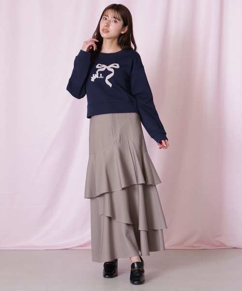 JILL by JILL STUART（ジルバイジルスチュアート）の「サガラ刺繍リボンロゴスウェット（スウェット・レディース・ネイビー/グレー/チャコールグレー・FREE）」の17枚目の写真