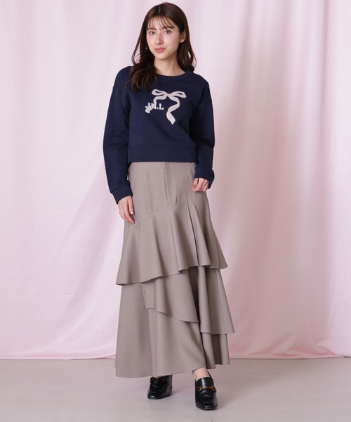 JILL by JILL STUART（ジルバイジルスチュアート）の「サガラ刺繍リボンロゴスウェット（スウェット・レディース・ネイビー/グレー/チャコールグレー・FREE）」の18枚目の写真