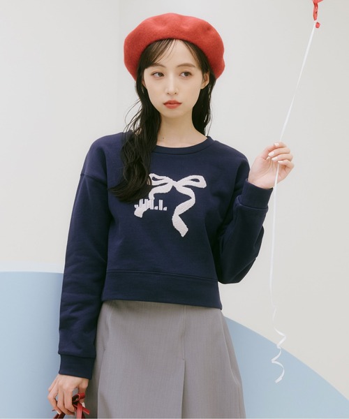 JILL by JILL STUART（ジルバイジルスチュアート）の「サガラ刺繍リボンロゴスウェット（スウェット・レディース・ネイビー/グレー/チャコールグレー・FREE）」の15枚目の写真