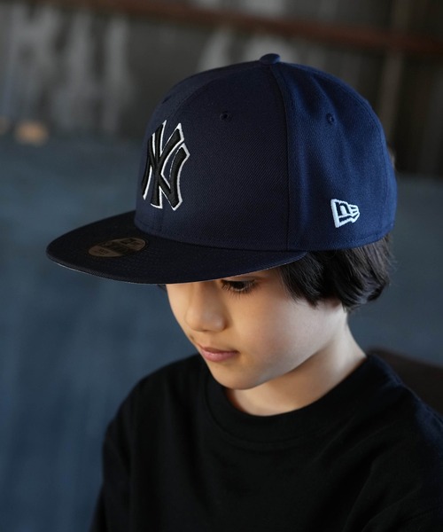 【新品✨未開封】familiar ニューエラ　キャップ　ネイビー　キッズ NEW ERA/ニューエラ キャップ キッズ Youth 9FIFTY MLB Glow in the