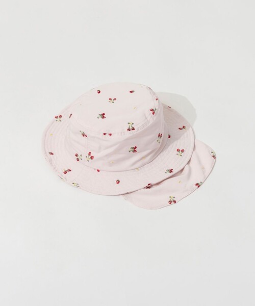 BRANSHES（ブランシェス）の「日よけ付き刺しゅうハット（ハット・キッズ・ピンク/カーキオリーブ/ベージュ/アイボリー・56cm/50cm/54cm/52cm）」の4枚目の写真