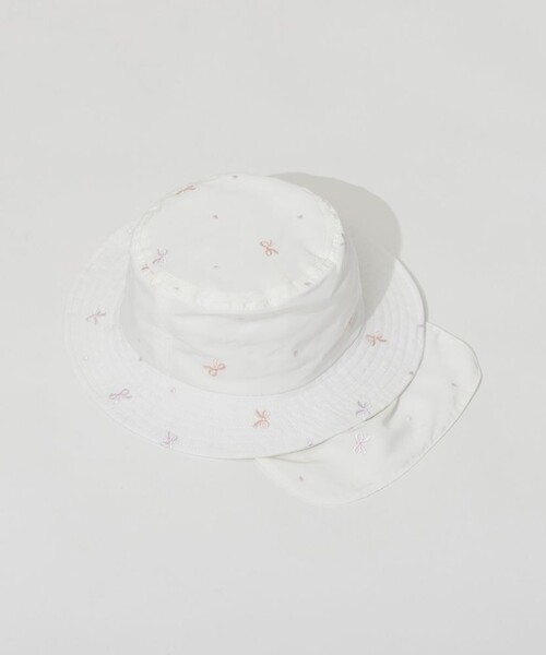 BRANSHES（ブランシェス）の「日よけ付き刺しゅうハット（ハット・キッズ・ピンク/カーキオリーブ/ベージュ/アイボリー・56cm/50cm/54cm/52cm）」の2枚目の写真