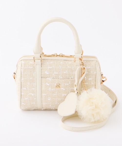 one after another NICE CLAUP(ワンアフターアナザーナイスクラップ)の「ハート&チャーム付き2WAYミニボストンバッグ(ボストンバッグ・レディース・ブラック/イエロー/ホワイト・FREE)」の3枚目の写真