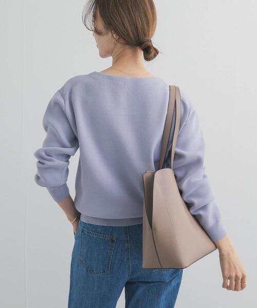 URBAN RESEARCH DOORS（アーバンリサーチドアーズ）の「『仁村紗和さん着用』『UR TECH Renew Knit』Vネックプルオーバー（ニット/セーター・レディース・ネイビー/ラベンダー/オフホワイト・FREE）」の12枚目の写真