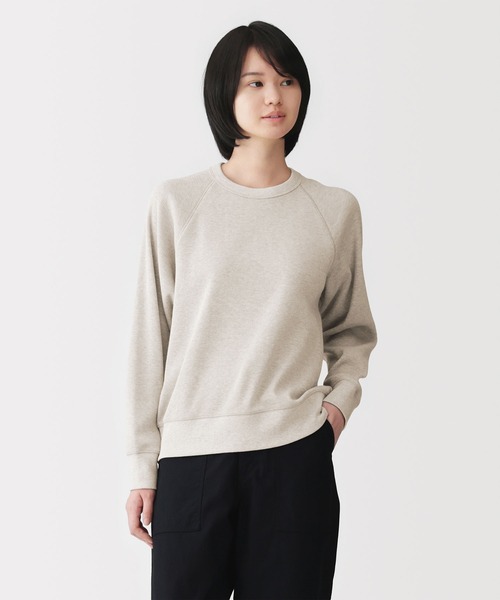 無印良品（ムジルシリョウヒン）の「婦人　ワッフル編みクルーネック長袖Ｔシャツ（Tシャツ/カットソー・レディース・チャコールグレー/ブラック/オートミール/キナリ・M/L/S）」の4枚目の写真