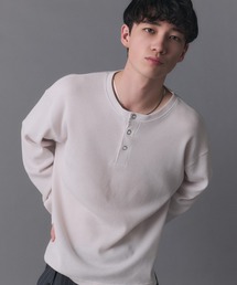 Confirm（コンファーム）の「Henley Neck Waffle Long Sleeve Tee   ヘンリーネック ワッフル ロングスリーブTシャツ メンズ レディース ユニセックス（Tシャツ/カットソー）」