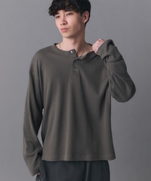 Confirm（コンファーム）の「Henley Neck Waffle Long Sleeve Tee   ヘンリーネック ワッフル ロングスリーブTシャツ メンズ レディース ユニセックス（Tシャツ/カットソー）」