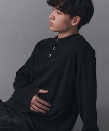 Confirm（コンファーム）の「Henley Neck Waffle Long Sleeve Tee   ヘンリーネック ワッフル ロングスリーブTシャツ メンズ レディース ユニセックス（Tシャツ/カットソー）」
