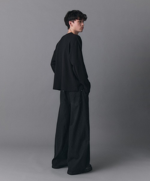 Confirm(コンファーム)の「Henley Neck Waffle Long Sleeve Tee / ヘンリーネック ワッフル ロングスリーブTシャツ メンズ レディース ユニセックス(Tシャツ/カットソー・メンズ・ブラック/チャコールグレー/ブルー/ホワイト・S/M/L)」の5枚目の写真