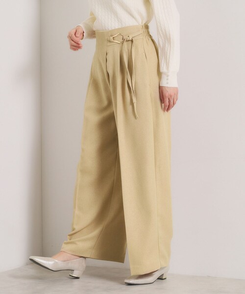 ITS'DEMO（イッツデモ）の「【手洗い可／ウエストゴム】ループベルトワイドパンツ（その他パンツ・レディース・ブラック/アイボリー/ベージュ・00）」の3枚目の写真