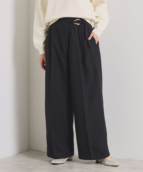 ITS'DEMO（イッツデモ）の「【手洗い可／ウエストゴム】ループベルトワイドパンツ（その他パンツ・レディース・ブラック/アイボリー/ベージュ・00）」の2枚目の写真