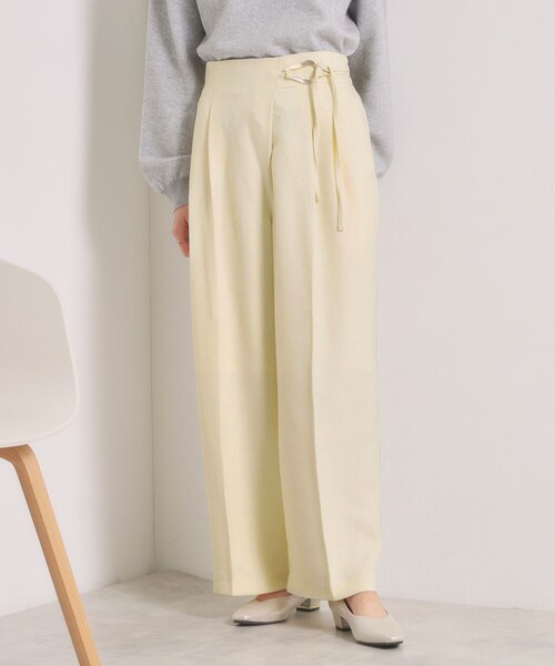 ITS'DEMO（イッツデモ）の「【手洗い可／ウエストゴム】ループベルトワイドパンツ（その他パンツ・レディース・ブラック/アイボリー/ベージュ・00）」の4枚目の写真