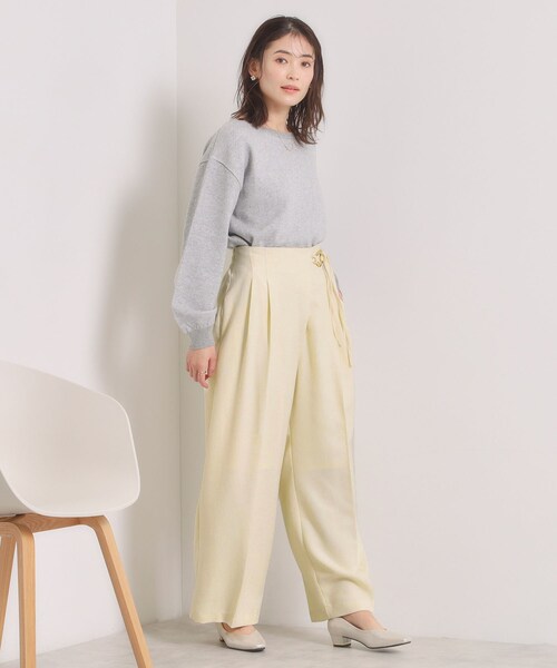 ITS'DEMO（イッツデモ）の「【手洗い可／ウエストゴム】ループベルトワイドパンツ（その他パンツ・レディース・ブラック/アイボリー/ベージュ・00）」の5枚目の写真