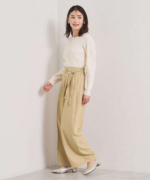 ITS'DEMO（イッツデモ）の「【手洗い可／ウエストゴム】ループベルトワイドパンツ（その他パンツ・レディース・ブラック/アイボリー/ベージュ・00）」の9枚目の写真