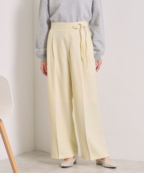 ITS'DEMO（イッツデモ）の「【手洗い可／ウエストゴム】ループベルトワイドパンツ（その他パンツ・レディース・ブラック/アイボリー/ベージュ・00）」の16枚目の写真